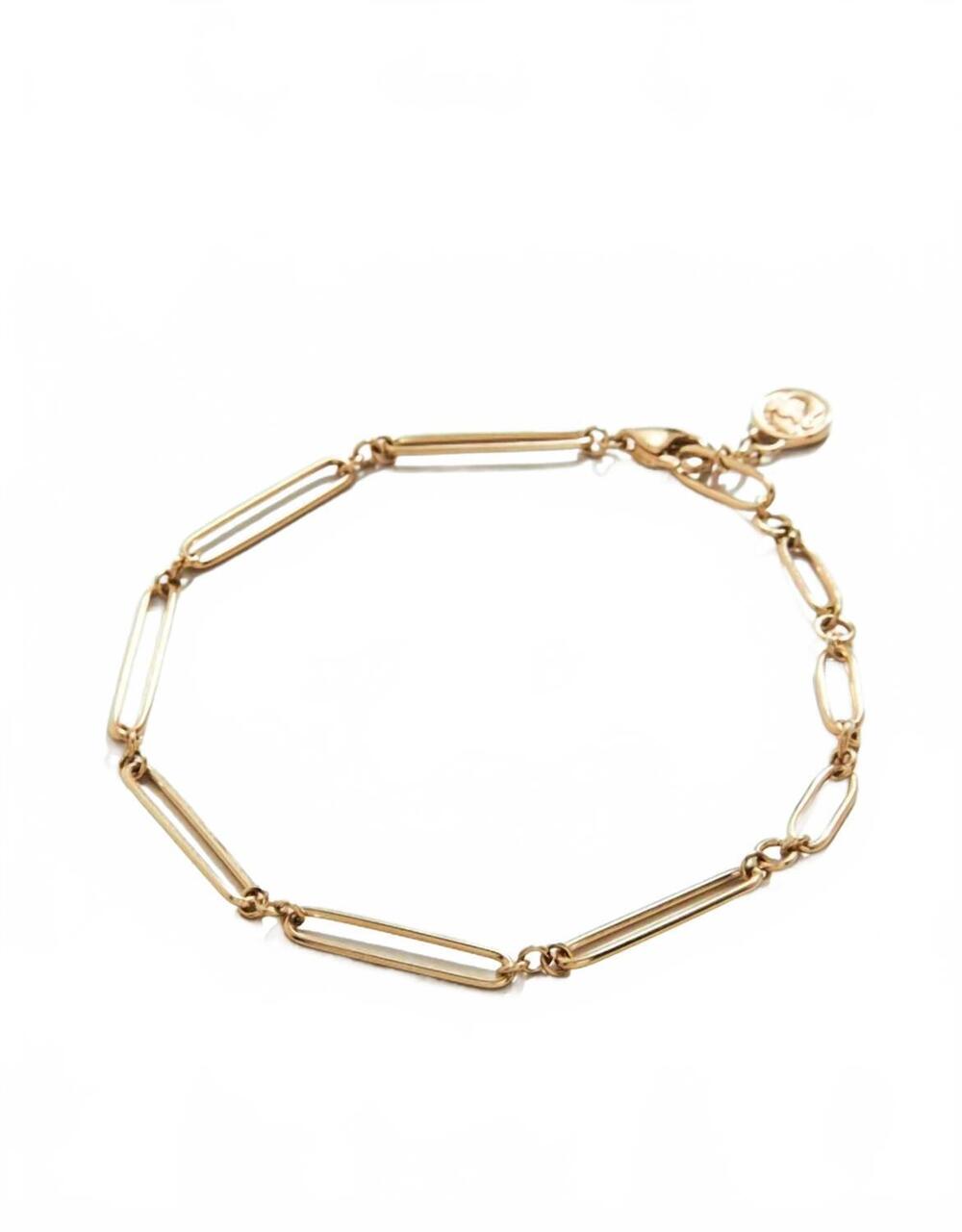 NEW SPARTINA 449 women's paperclip bracelet in gold